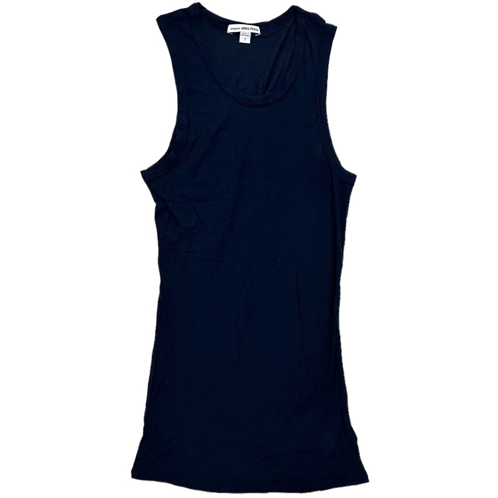 James Perse Women's Cotton Modal Slub Crew Neck Sleeveless Tank Top Tee T-Shirt